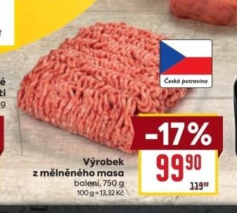 Výrobek z mělněného masa