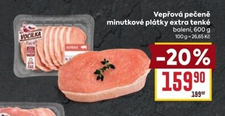 Vepřová pečeně minutkové plátky extra tenké