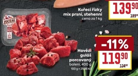 Hovězí guláš porcovaný