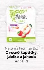 Nature's Promise Bio Ovocné kapsičky, jablko a jahoda 4x90 g