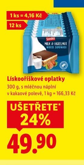 Lískooříškové oplatky Sonday