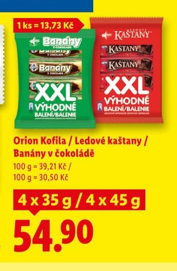 Orion Kofila / Ledové kaštany / Banány v čokoládě