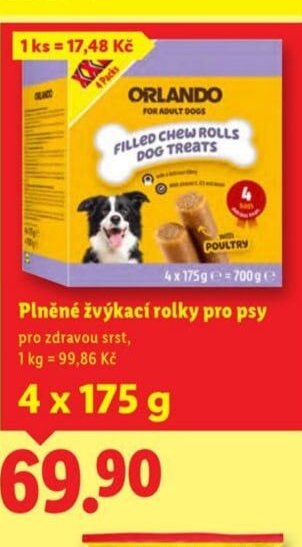 Orlando Plněné žvýkací rolky pro psy
