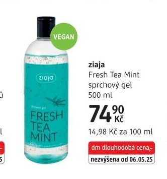 ziaja Fresh Tea Mint sprchový gel