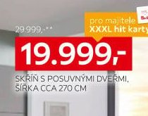 SKŘÍŇ S POSUVNÝMI DVEŘMI, ŠÍŘKA CCA 270 CM