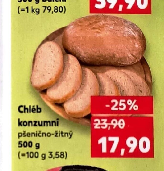 Chléb konzumní pšenično-žitný - Kaufland akcniletaky.com
