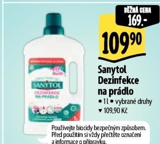 Dezinfekční čistič na prádlo Sanytol