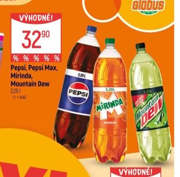 Pepsi, Pepsi Max, Mirinda, Mountain Dew