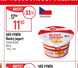 Váš Výběr Řecký jogurt různé druhy 140 g