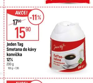 Jeden Tag Smetana do kávy konvička 12% 200 g