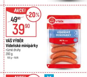 Váš Výběr Vídeňské minipárky různé druhy 200 g