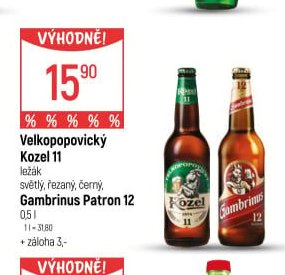 Velkopopovický Kozel 11 / Gambrinus Patron 12