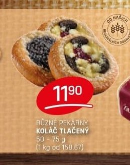 RŮZNÉ PEKÁRNY KOLÁČ TLAČENÝ