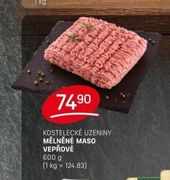 KOSTELECKÉ UZENINY MĚLNĚNÉ MASO VEPŘOVÉ