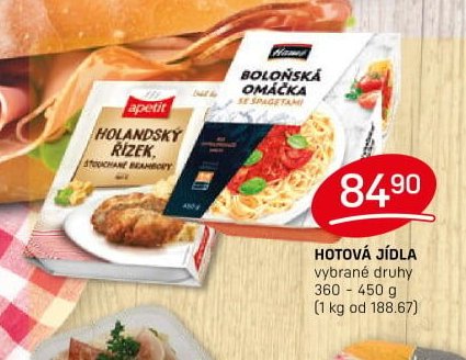 Hamé hotová jídla