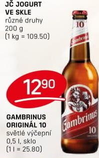 Pivo světlé výčepní Originál 10° Gambrinus