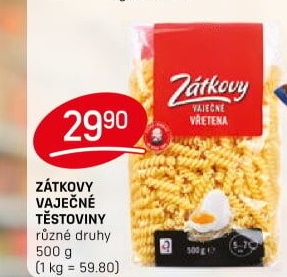 Těstoviny vaječné Zátkovy