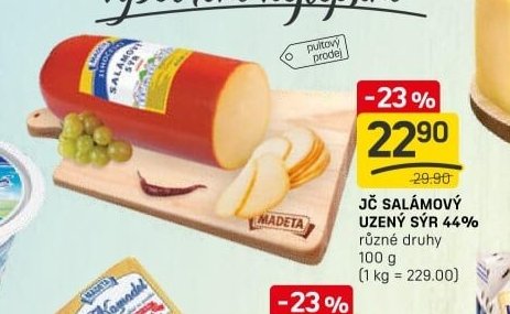 JČ SALÁMOVÝ UZENÝ SÝR 44%