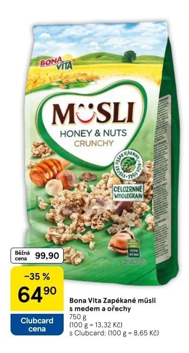 Bona Vita Zapékané müsli s medem a ořechy