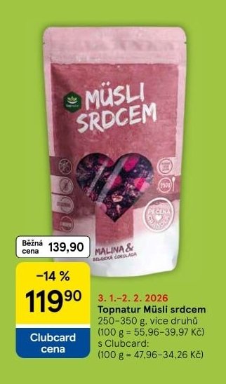 Topnatur Müsli srdcem - Tesco akcniletaky.com