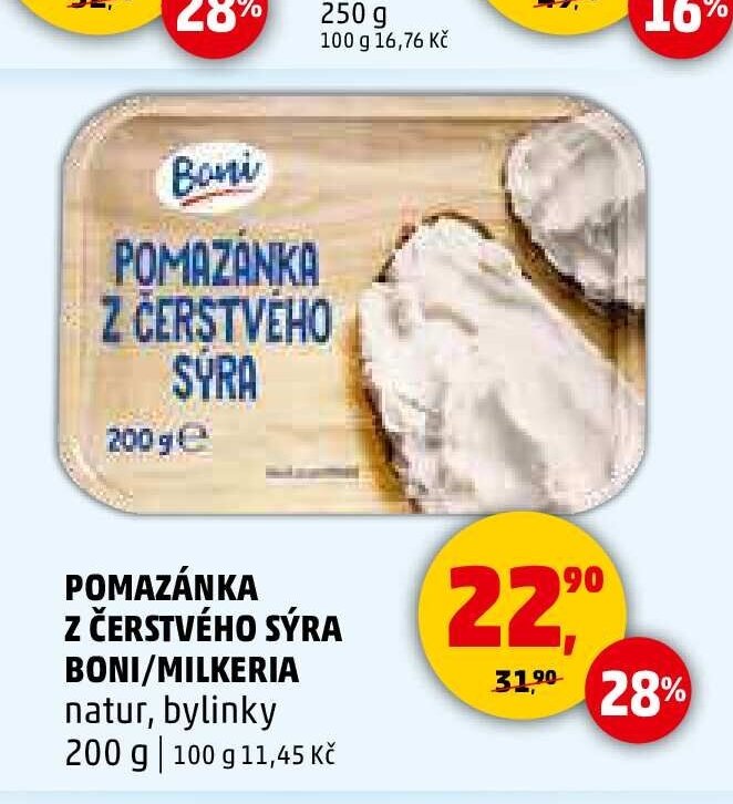 Pomazánka z čerstvého sýra Boni/Milkeria 200g