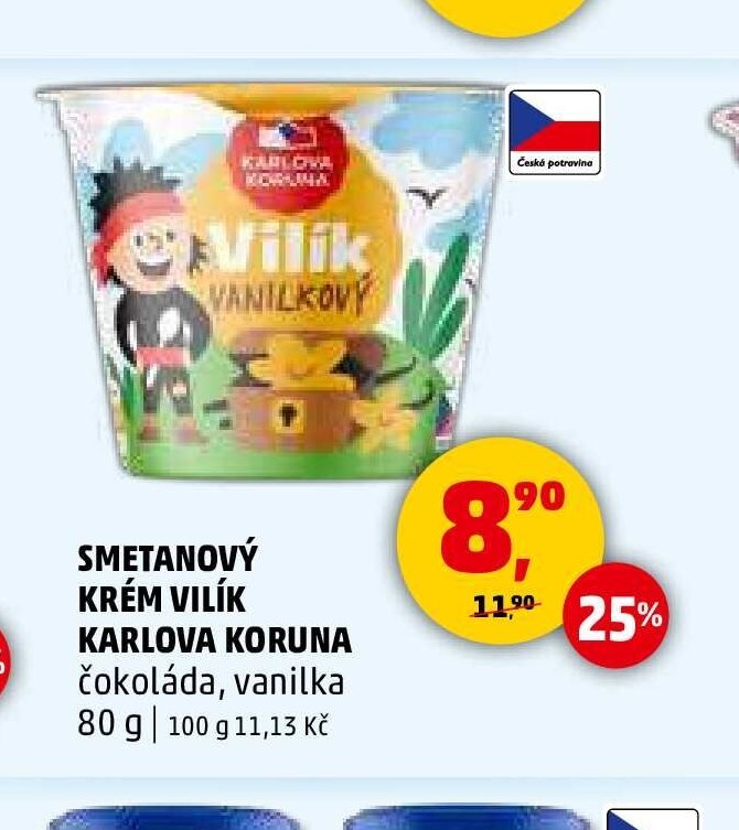 Smetanový krém Vilík Karlova Koruna 80g