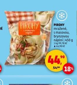 Pirohy mražené s masovou, brynzovou náplní