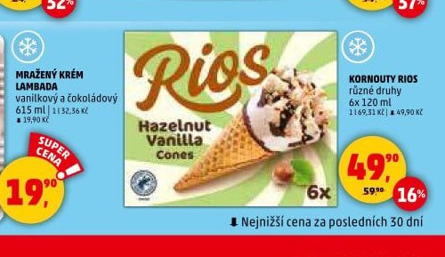 Kornouty Rios různé druhy