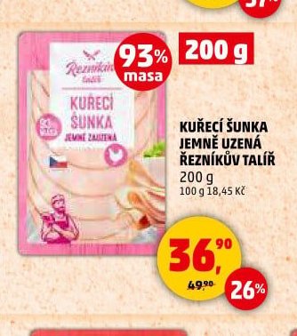 KUŘECÍ ŠUNKA JEMNĚ UZENÁ ŘEZNÍKŮV TALÍŘ