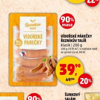 VÍDEŇSKÉ PÁREČKY ŘEZNÍKŮV TALÍŘ