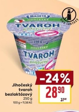Madeta Jihočeský tvaroh bezlaktózový 250 g