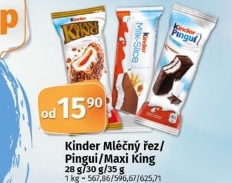 Chlazené tyčinky Kinder