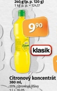 Citronový koncentrát Coop Klasik