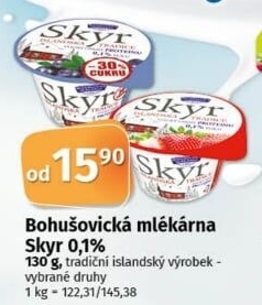 Dezert zakysaný ochucený Skyr Bohušovická mlékárna