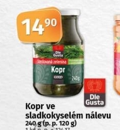 Kopr v nálevu Dle Gusta