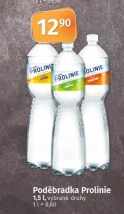 Ochucená voda Poděbradka Prolinie