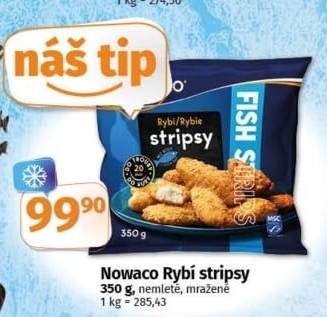 Rybí stripsy mražené Nowaco