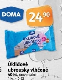 Vlhčené ubrousky univerzální Doma