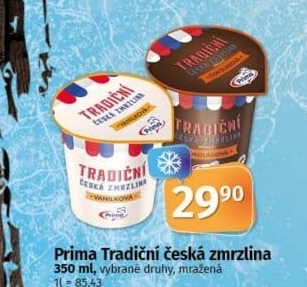 Zmrzlina česká tradiční Prima