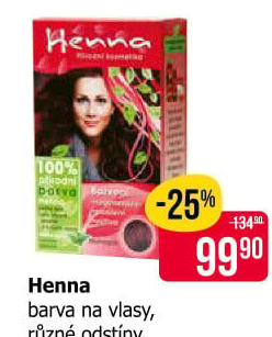 Barva na vlasy Henna