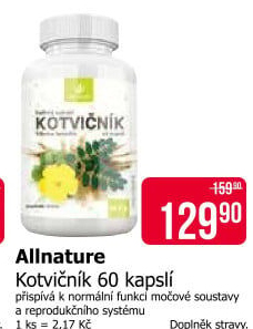 Doplněk stravy Kotvičník Allnature