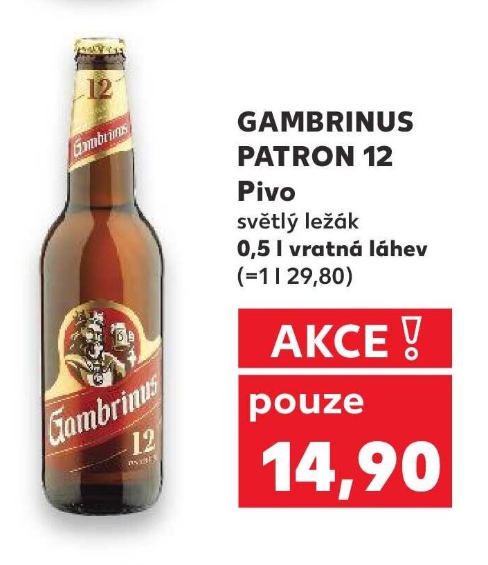 Gambrinus Patron 12 pivo - Kaufland akcniletaky.com