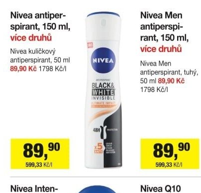 Nivea antiperspirant, 150 ml, více druhů