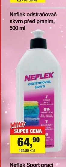 Neflek odstraňovač skvrn před praním, 500 ml