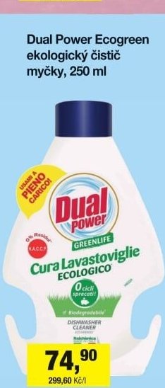 Dual Power Ecogreen ekologický čistič myčky, 250 ml