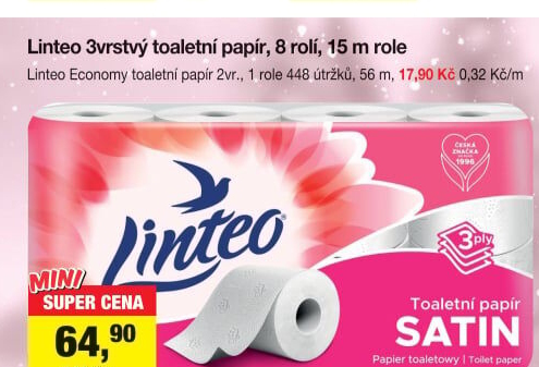 Toaletní papír 2vrstvý Economy Linteo