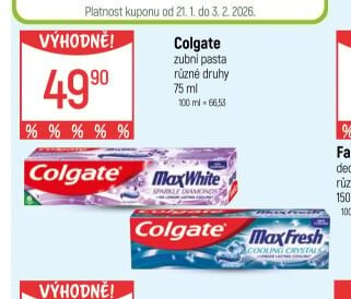 Colgate zubní pasta různé druhy