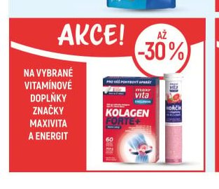 Na vybrané vitamínové doplňky značky Maxivita a Energit