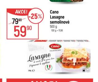 Cano Lasagne semolinové