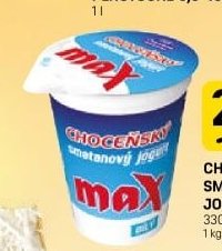 CHOCEŇSKÝ SMETANOVÝ JOGURT MAX BÍLÝ - FLOP akcniletaky.com